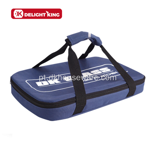 Conjunto de travessas de vidro de borosilicato com bolsa térmica